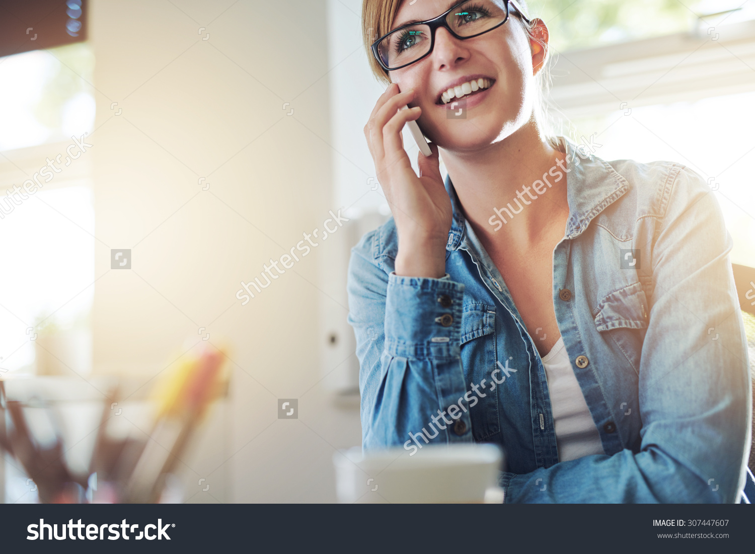 a woman on a cell phone